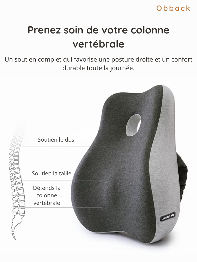 Coussin Ergonomique Mémoire de Forme – Soulage le Dos et le Coccyx
